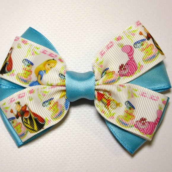 Alice in Wonderland Mad Tea Party Hair Bow - Picture 1 of 2